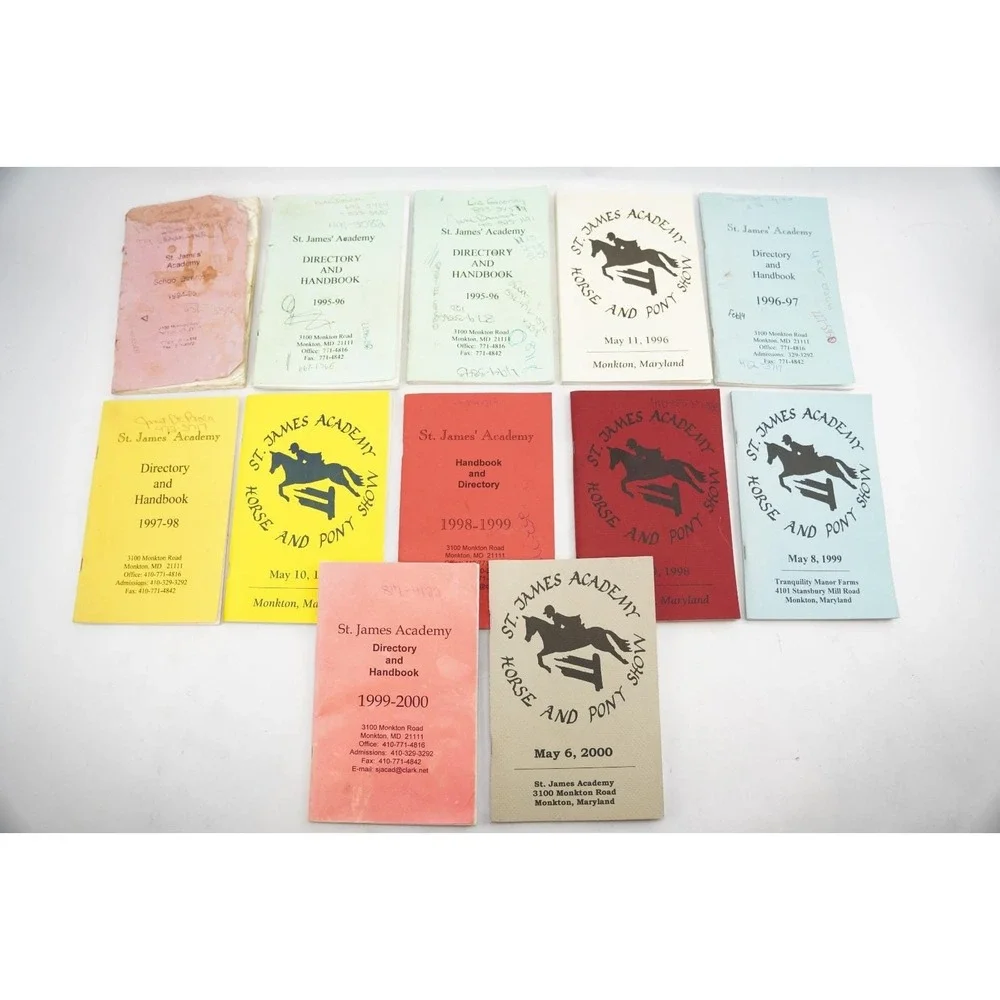 (Lot of 12) St. James Academy Directory & Handbook 1994-2000,‎ Monkton Maryland